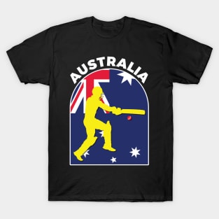 Australia Cricket Batsman Australia Flag T-Shirt